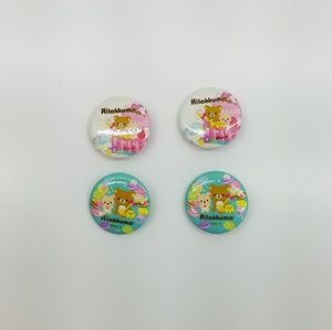 San x Rilakkuma bear badge button round pin lot (4)
